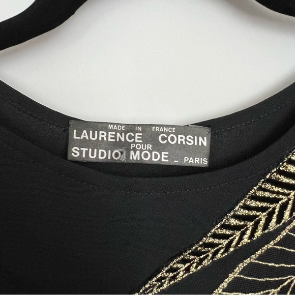 Laurence Corsin for Studio Mode Paris Asymmetrical Black Top Made in France  M/L - Picture 3 of 11